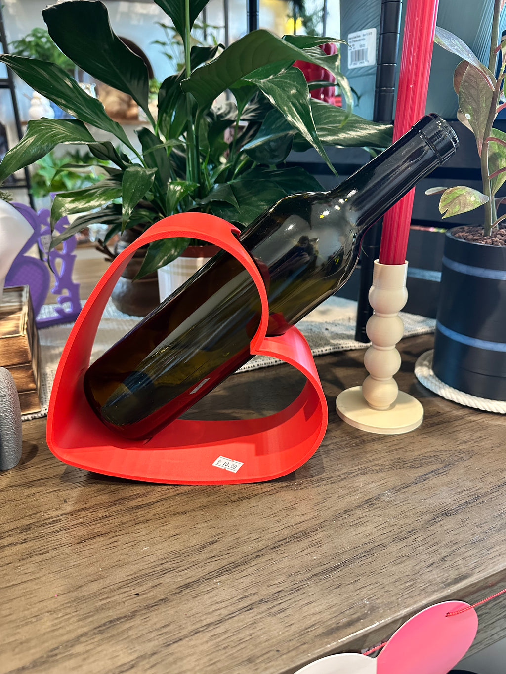 Heart of My Life – Modern Heart Wine Bottle Holder | 3D Printed Decor