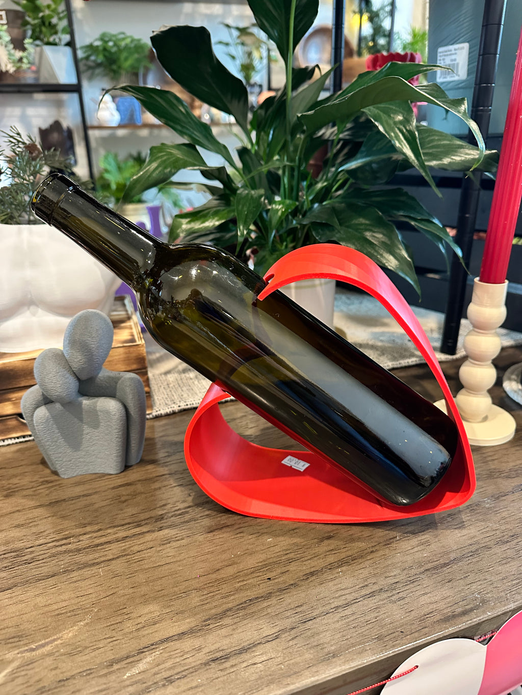 Heart of My Life – Modern Heart Wine Bottle Holder | 3D Printed Decor