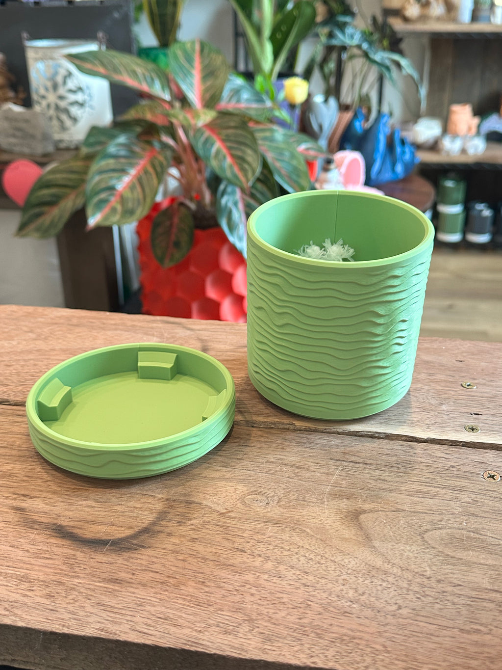 Driftstone Planter – 3D Printed Modern Plant Pot with Rapids Texture | Indoor Planter | Large