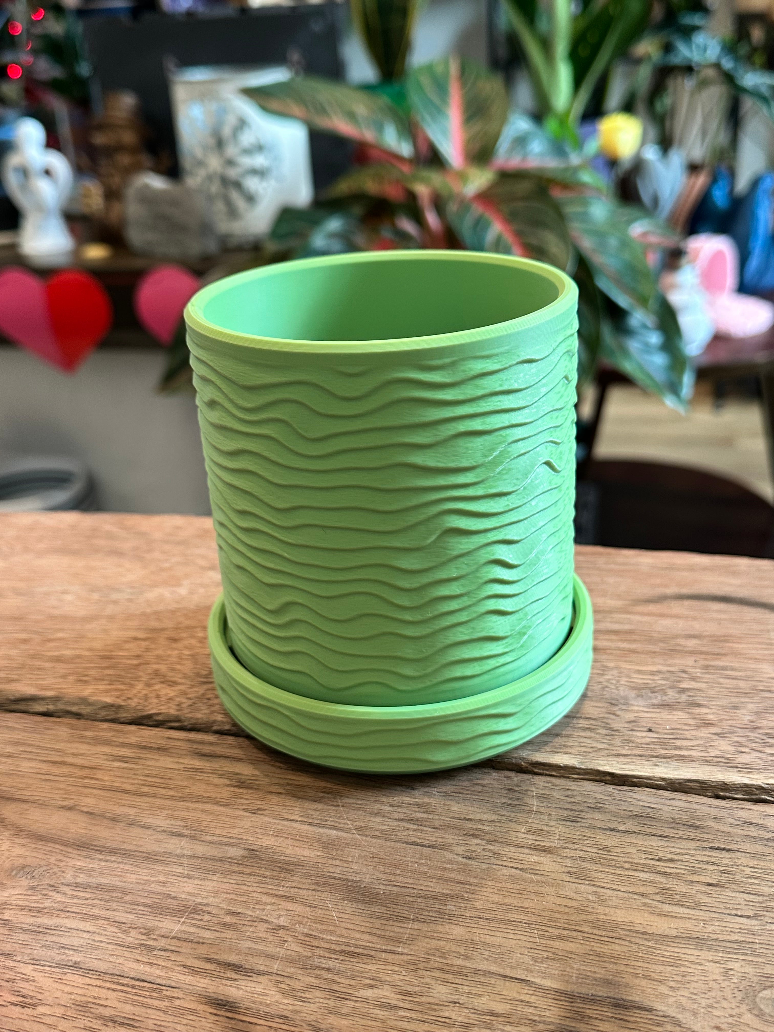 Driftstone Planter – 3D Printed Modern Plant Pot with Rapids Texture | Indoor Planter | Large