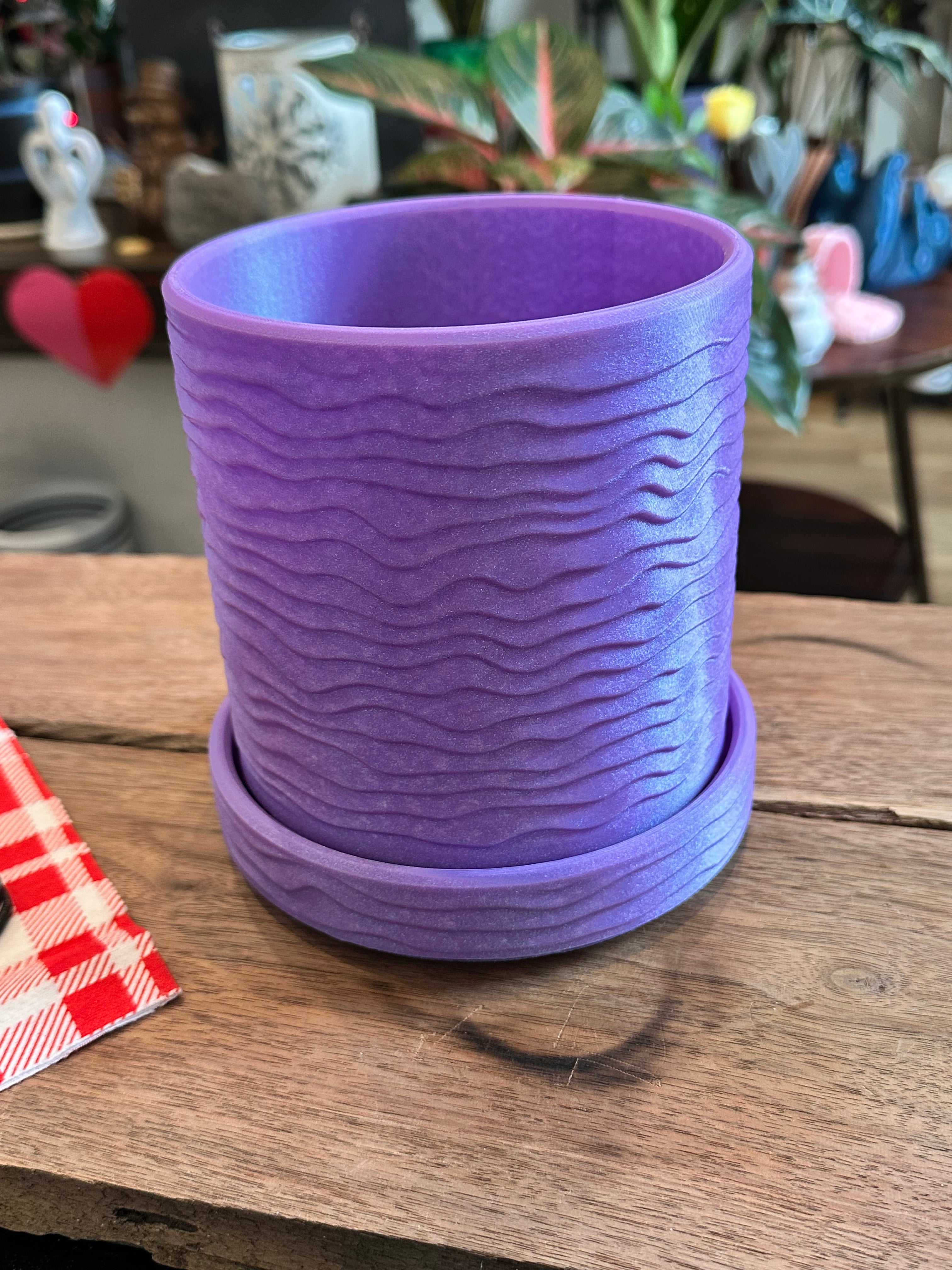 Driftstone Planter – 3D Printed Modern Plant Pot with Rapids Texture | Indoor Planter | Large