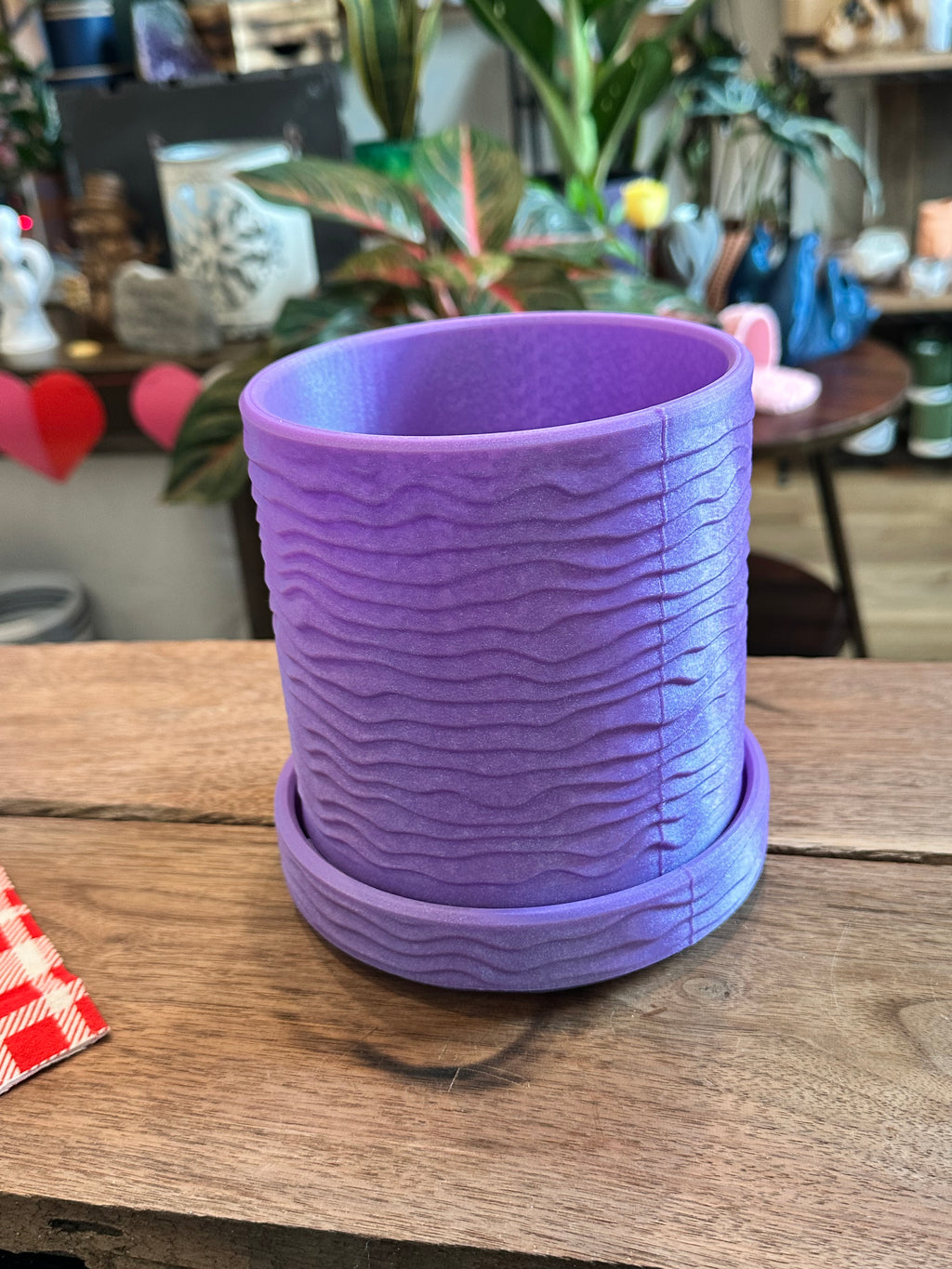 Driftstone Planter – 3D Printed Modern Plant Pot with Rapids Texture | Indoor Planter | Large