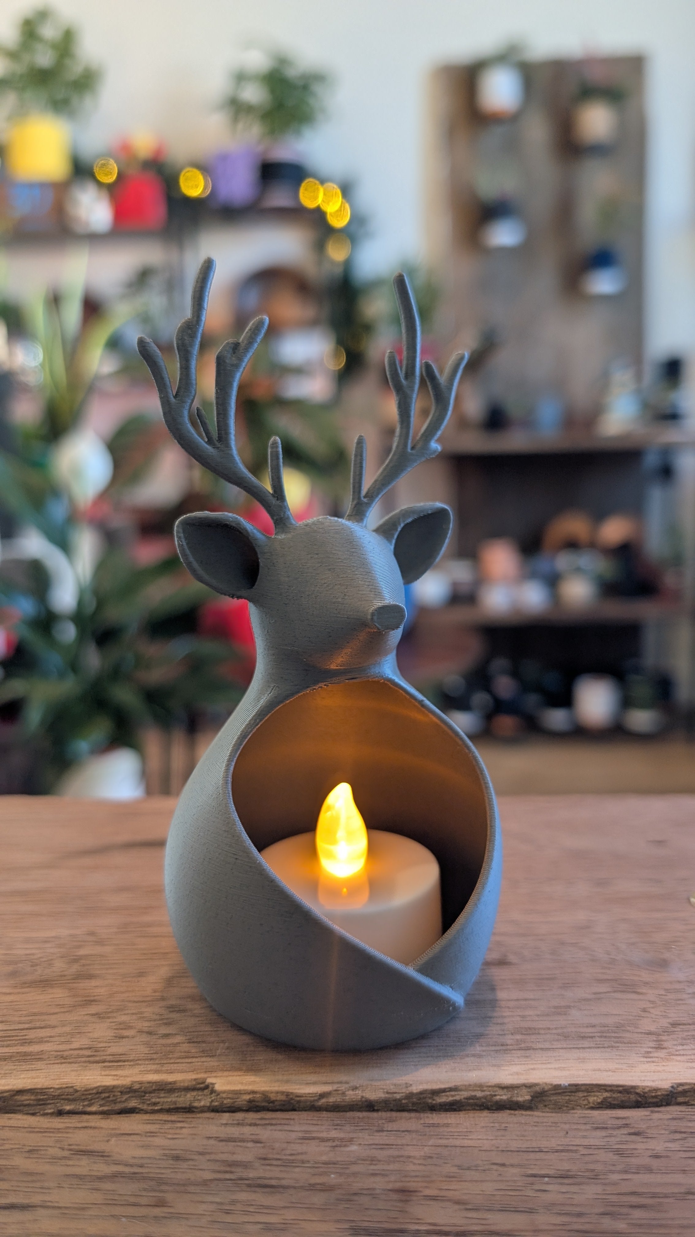 The "Solstice Stag" Geometric Reindeer Luminary