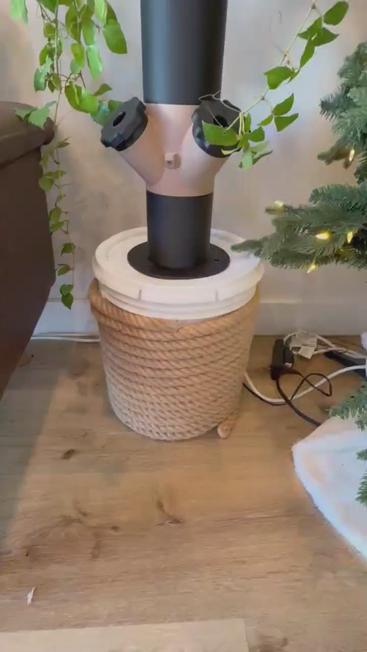 Video showing 4 tier aeroponic grow tower set up for indoor vertical gardening
