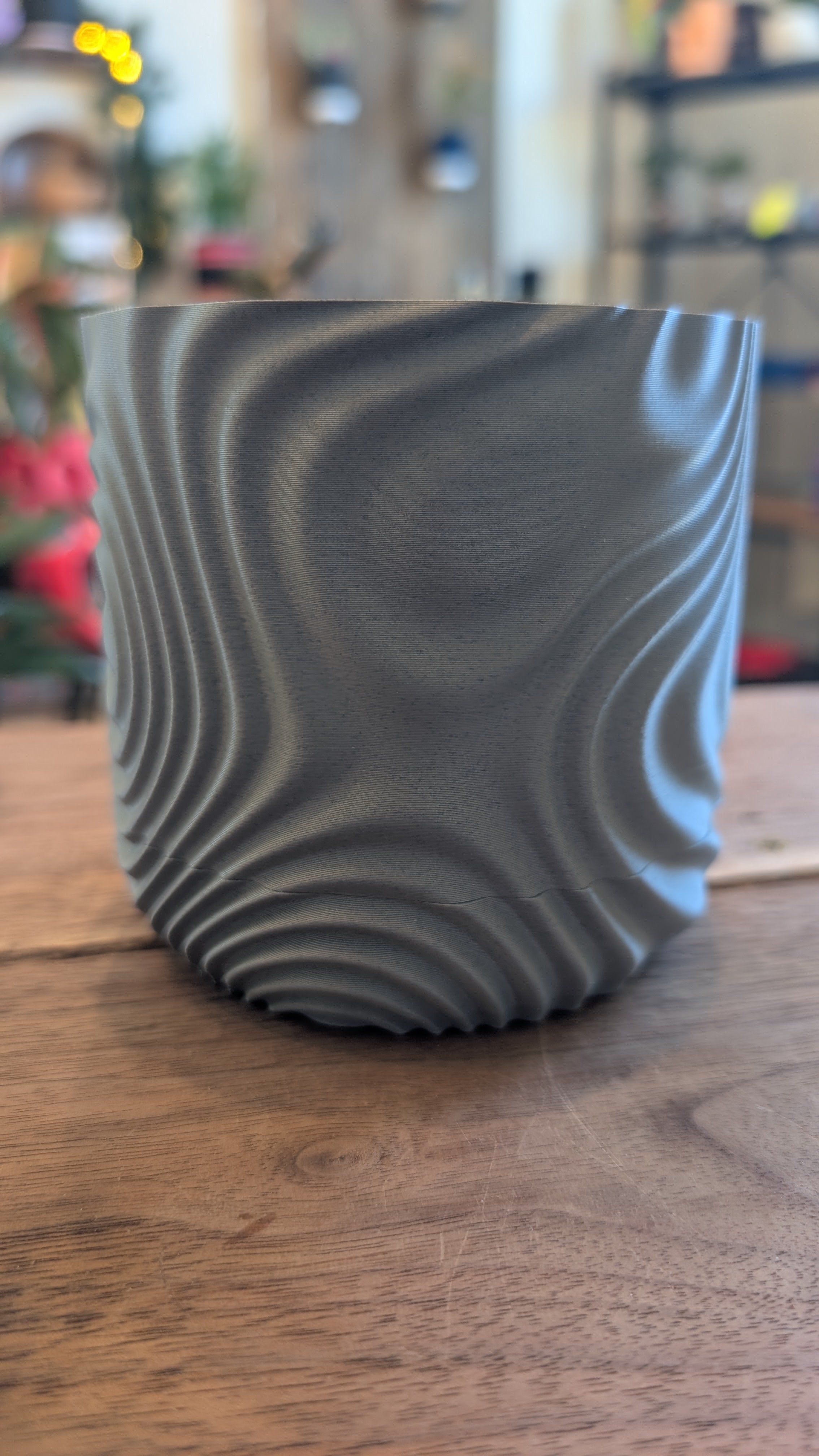 Zen Wave 3D printed wall planter with modern textured design
